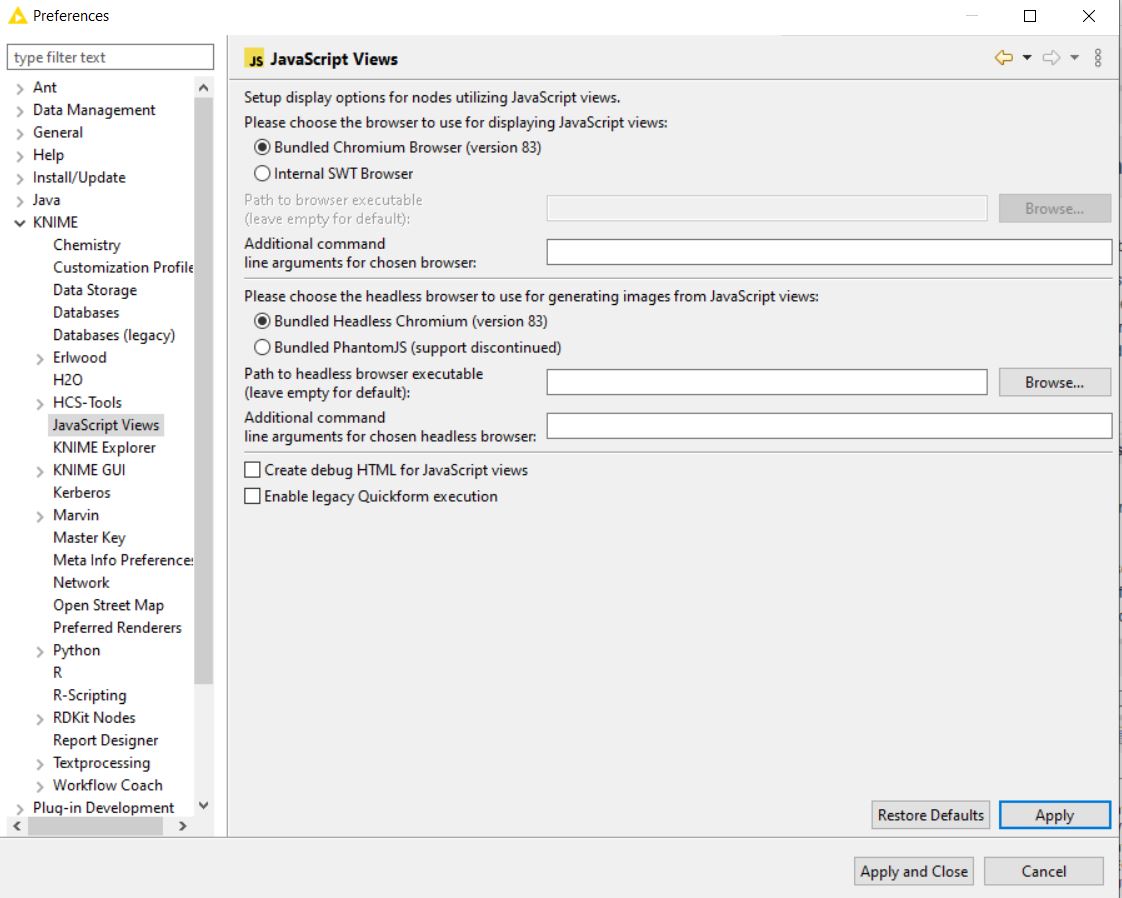 Js View Bar Chart White Screen Could Not Initialize Chrome Driver Knime Analytics Platform Knime Community Forum