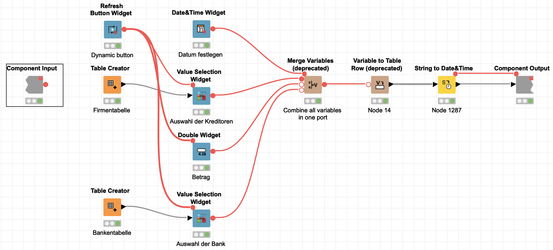 multiple input rows for a table on the Webportal KNIME Server