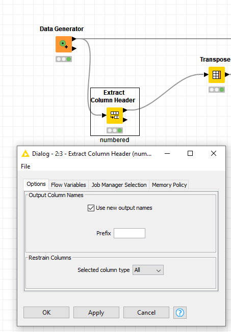 Rename Column to Index KNIME Analytics Platform KNIME