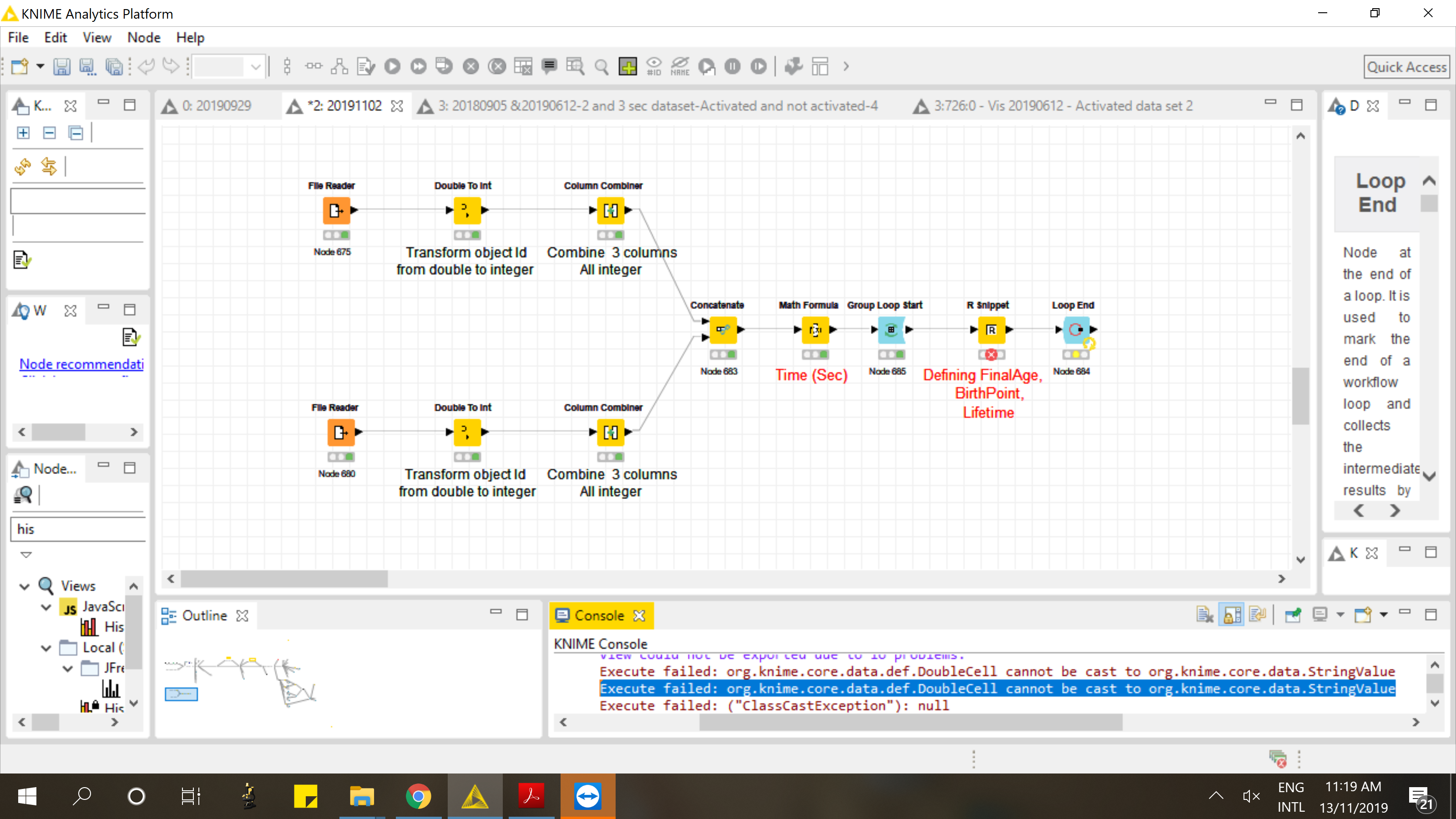 Cannot cast java. KNIME визуализация. Расширения KNIME. Аналитической платформе KNIME.. KNIME >org.