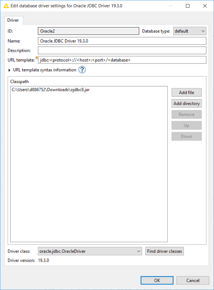 Knime 4 1 Cann T Find Driver In Oracle Connector After Registering Ojdbc Driver Knime Analytics Platform Knime Community Forum