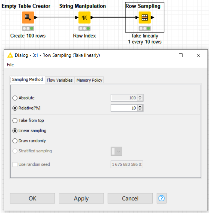 Row based filter extract every X th row KNIME Analytics