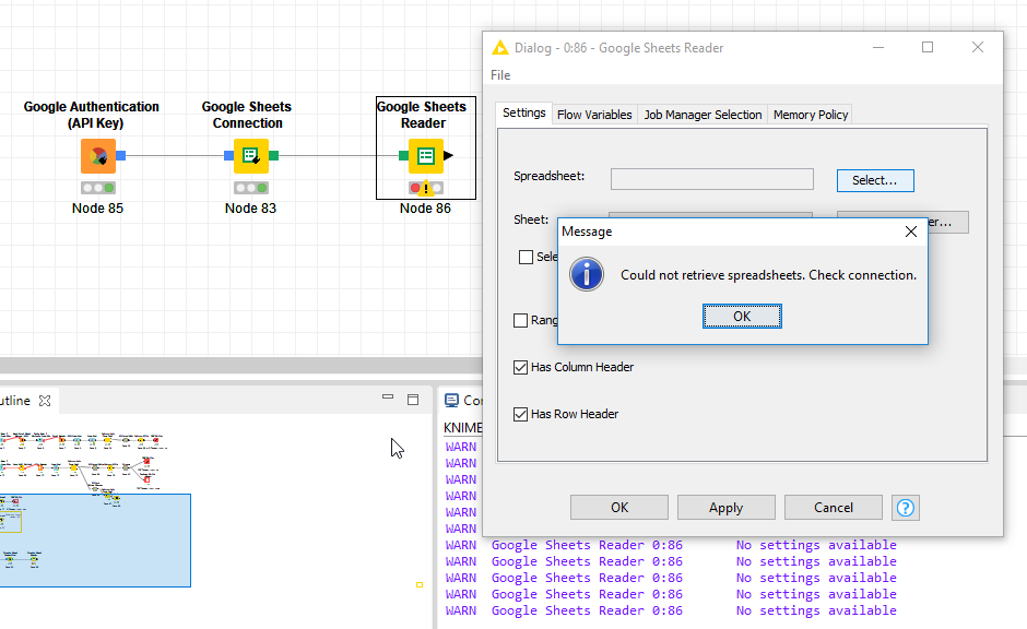 Need Help Connecting Google Sheets Reader Node Knime Analytics Platform Knime Munity Forum