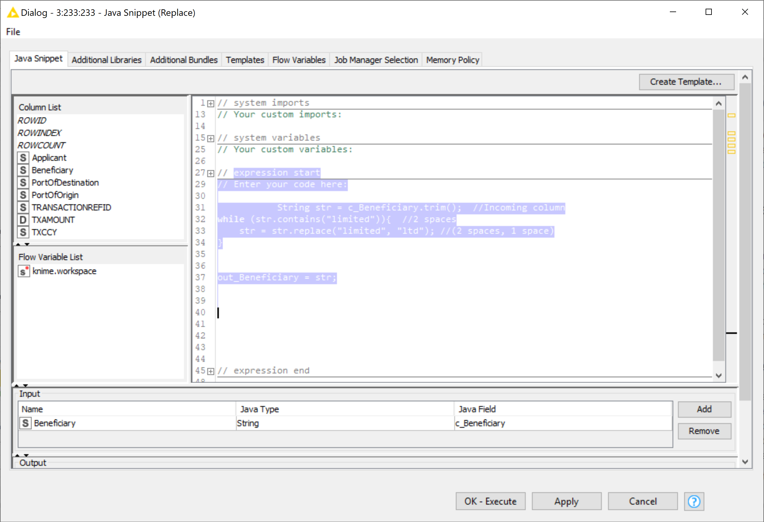 Replace With Java Snippet Knime Analytics Platform Knime Community Forum