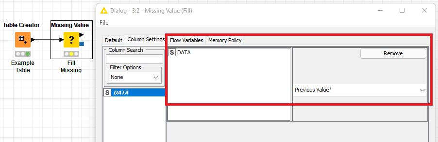 How to fill null field with cell value in the top row several