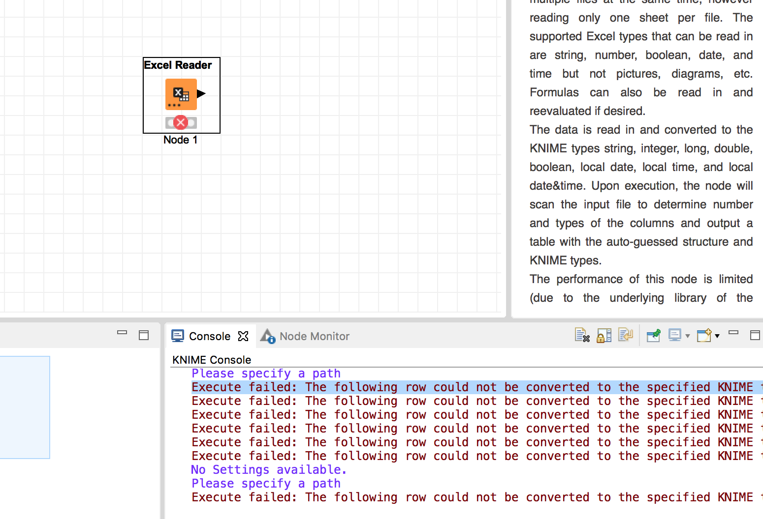 Excel reader problem