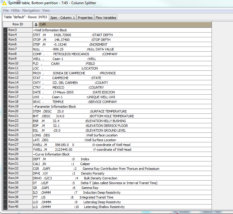 Meta data manipulation Text file breaking rows into columns