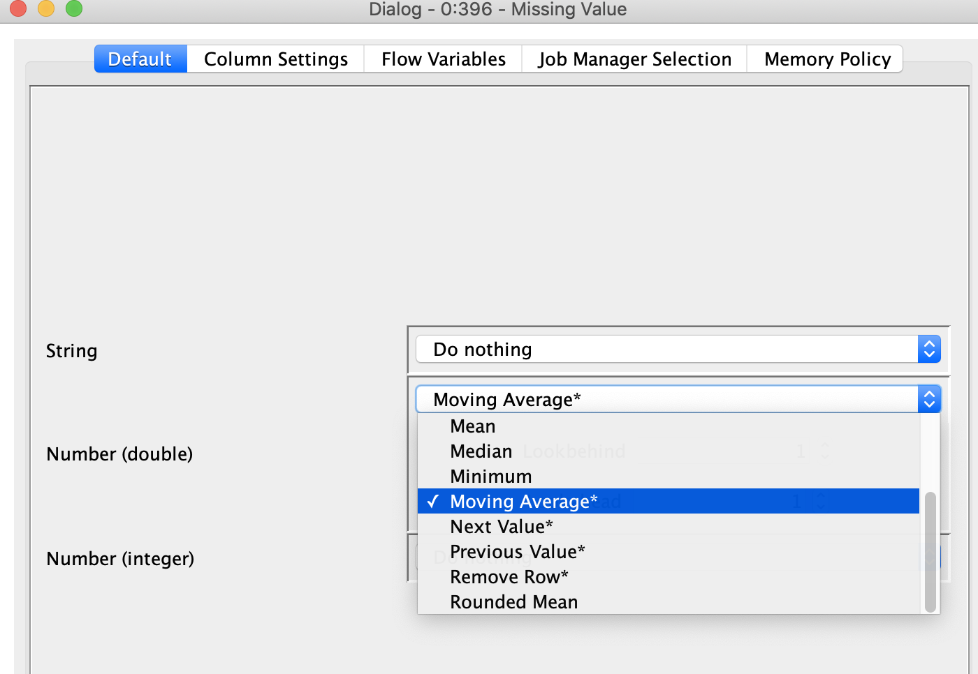 Replacing missing values with value from different row KNIME