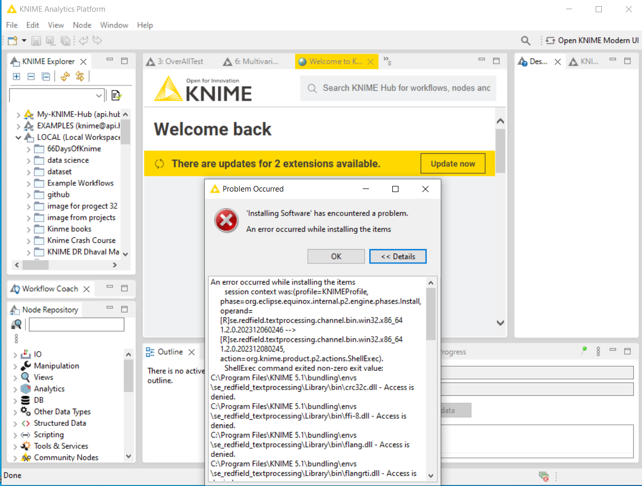 update knime extension - KNIME Extensions - KNIME Community Forum