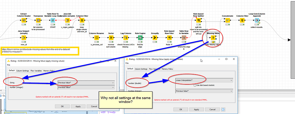 Missing Values Configuration KNIME Analytics Platform KNIME