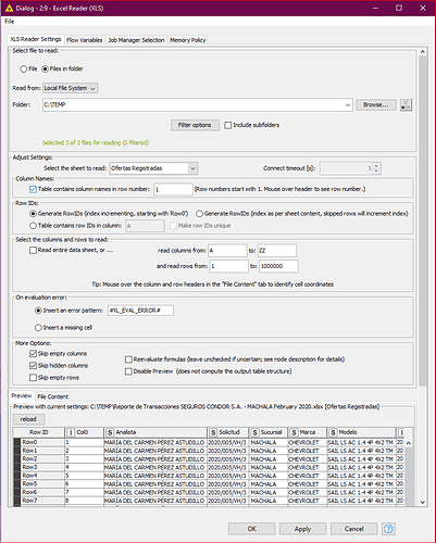 node settings