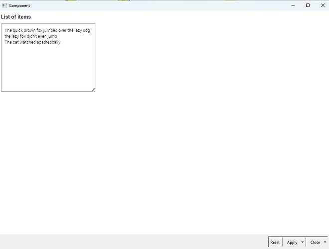 Desired default view with width matching line length