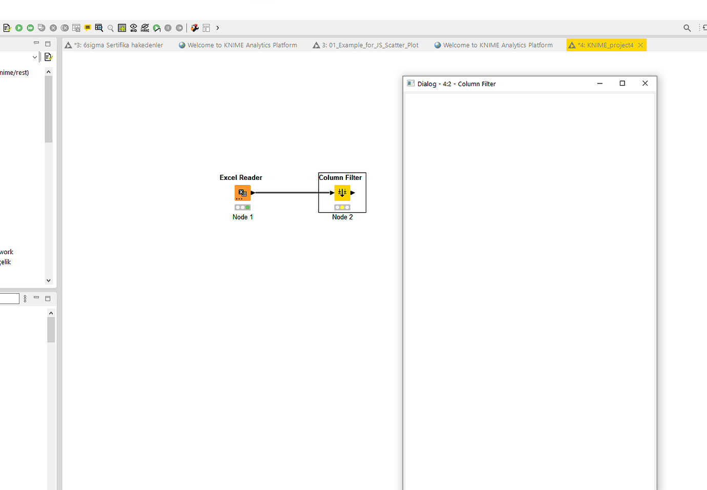 column filter menu not showing KNIME Analytics Platform KNIME