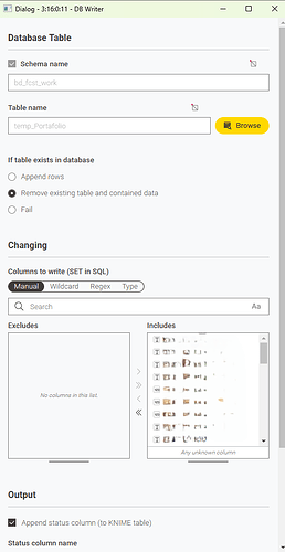 01 Configuración Table Writer