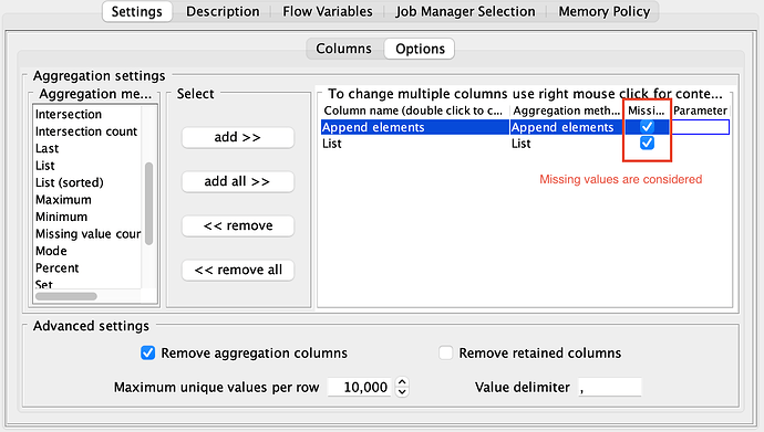 Aggregator Config