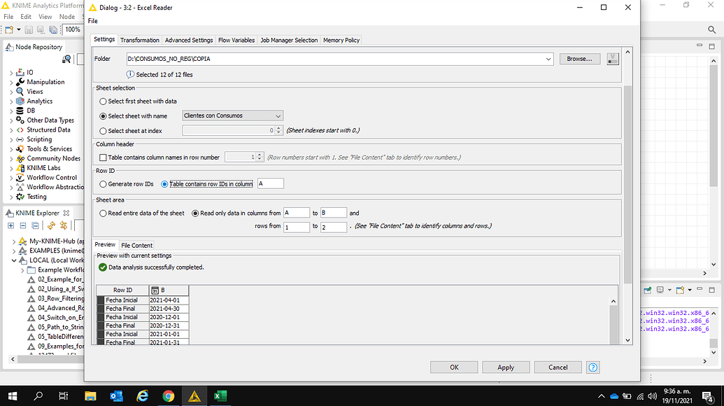 excel reader y list files KNIME en Español KNIME Community Forum