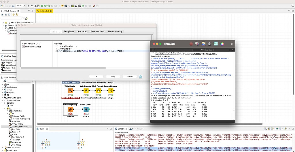using baseballr in Knime - KNIME Extensions - KNIME Community Forum