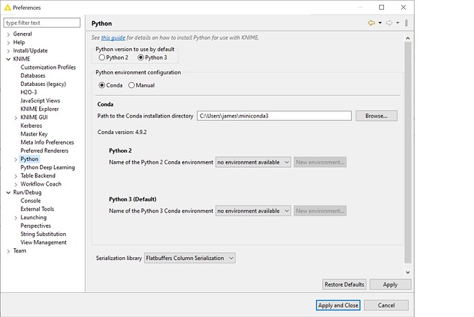 Python settings