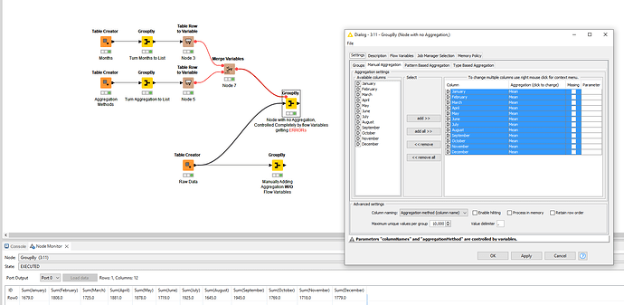 Group By with Flow Variables and NO grouping column - KNIME Analytics ...