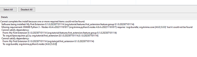 extension failed