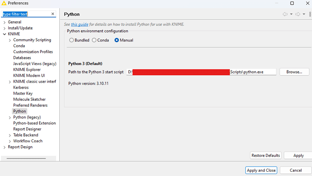 python profile execution failed: could not connect to... KNIME Python: Manual Setup "Could not connect" - KNIME Analytics ...