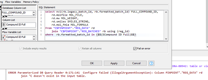 Escape Dollar Sign In Schema Name Of Parameterized DB Query Node 