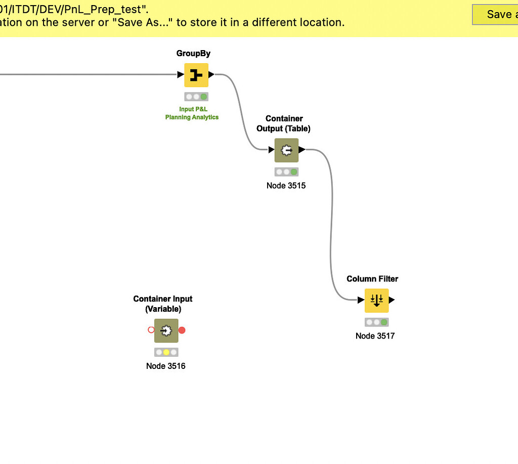 Column Filter Node Filter out columns based on a value of input container block in knime ...