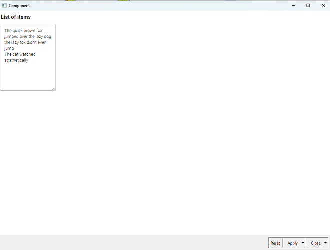 Current default view