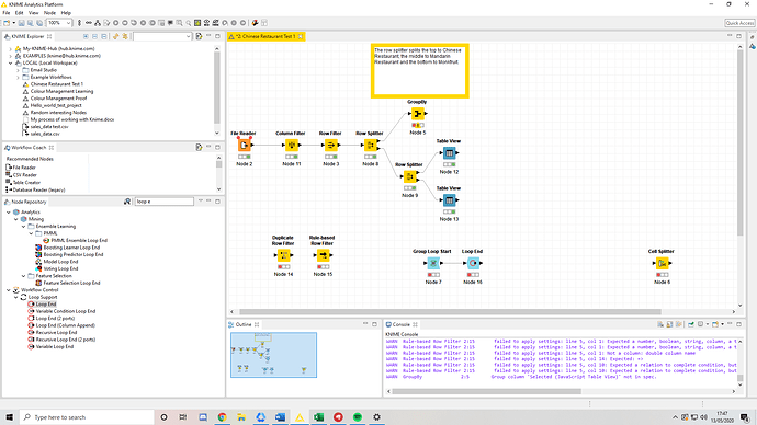 Screenshot of my Knime