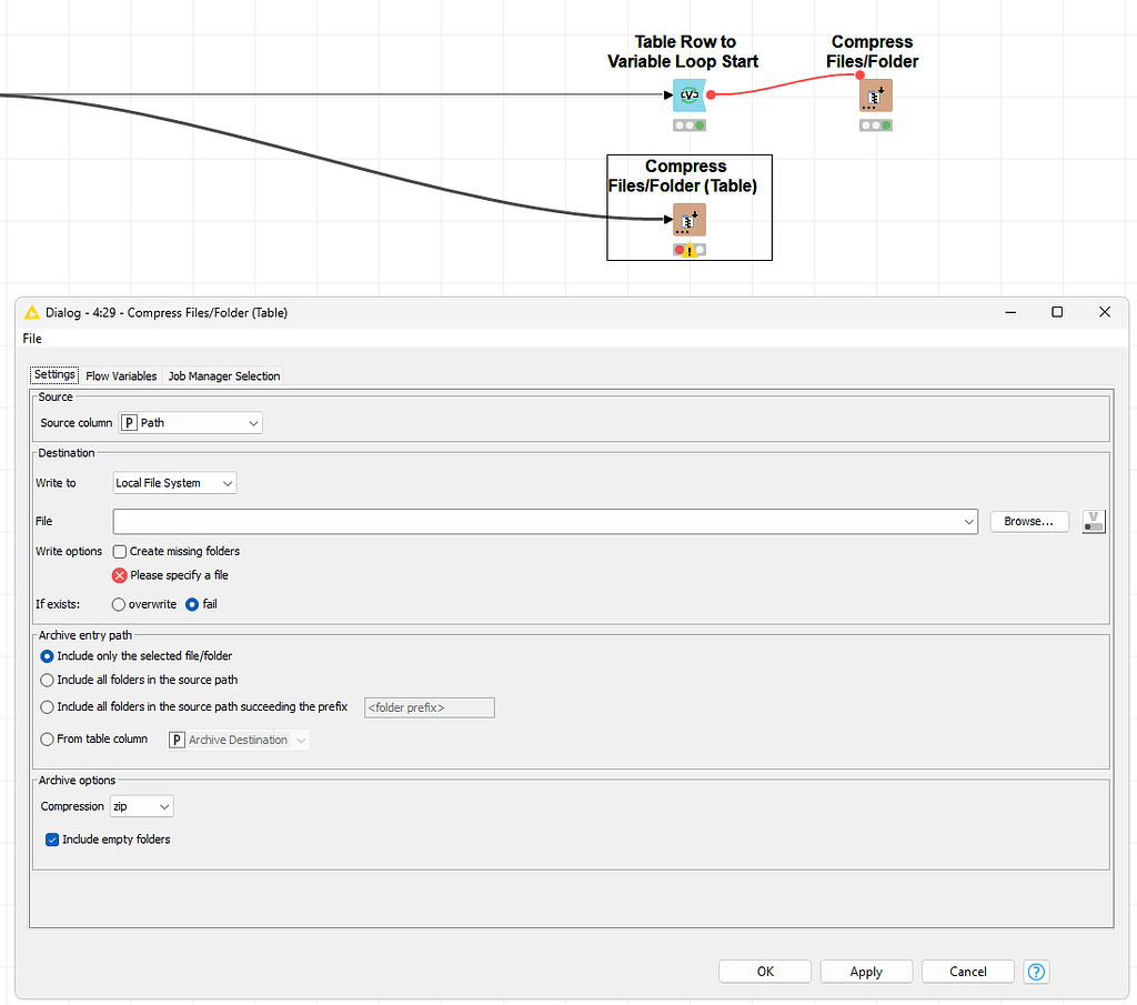 Compress Files/Folder (Table): Add Option to use Column as Destination ...