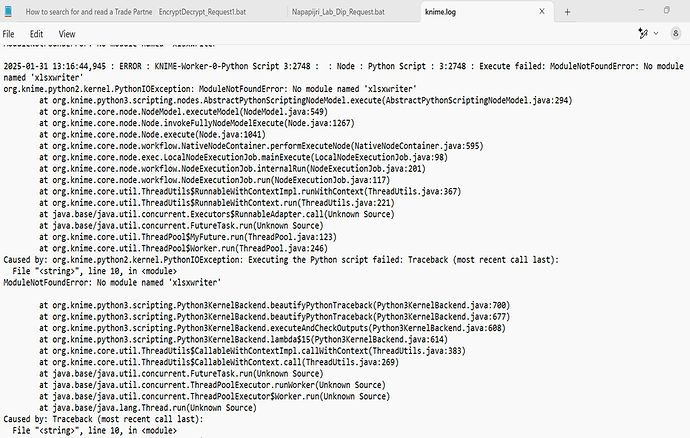 Knime Error Log