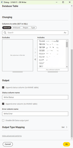 02 Configuración Table Writer