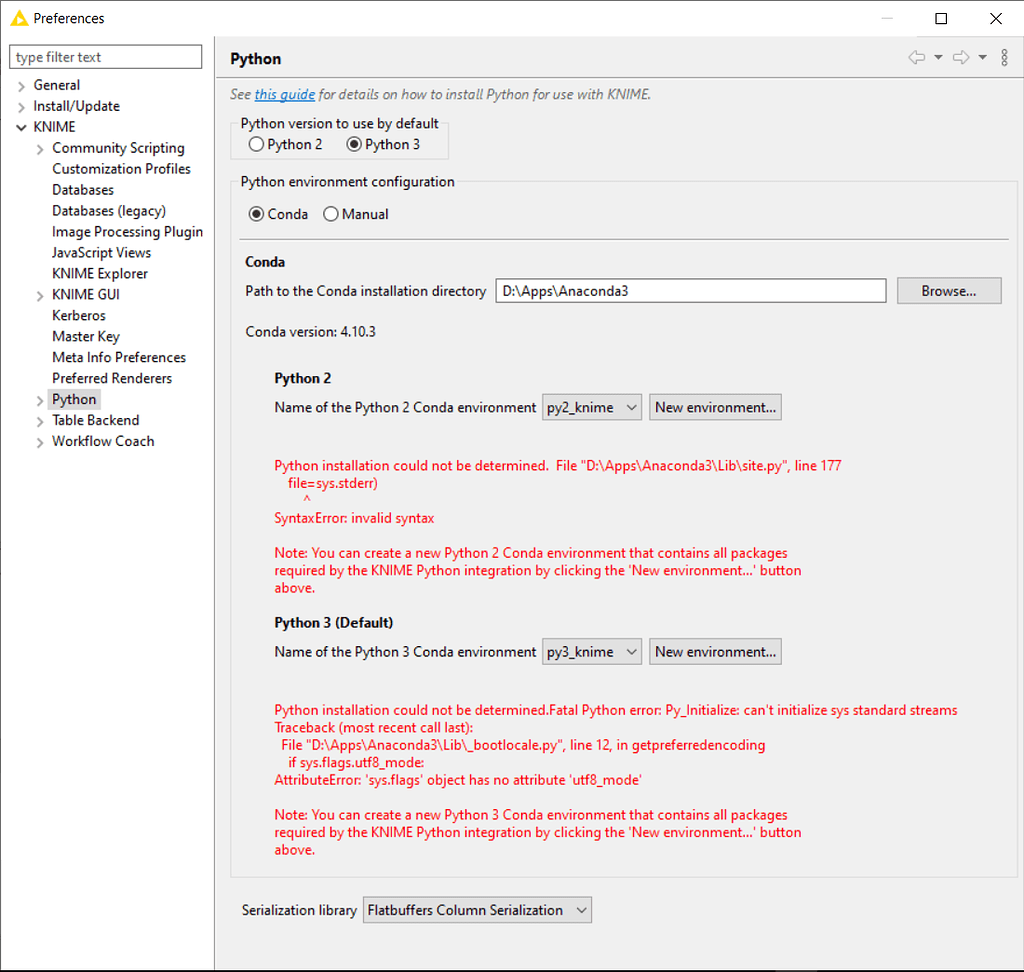 Python with windows anaconda environment py initialize can not