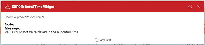 error in widget nodes (date& time widget node, text output and table ...