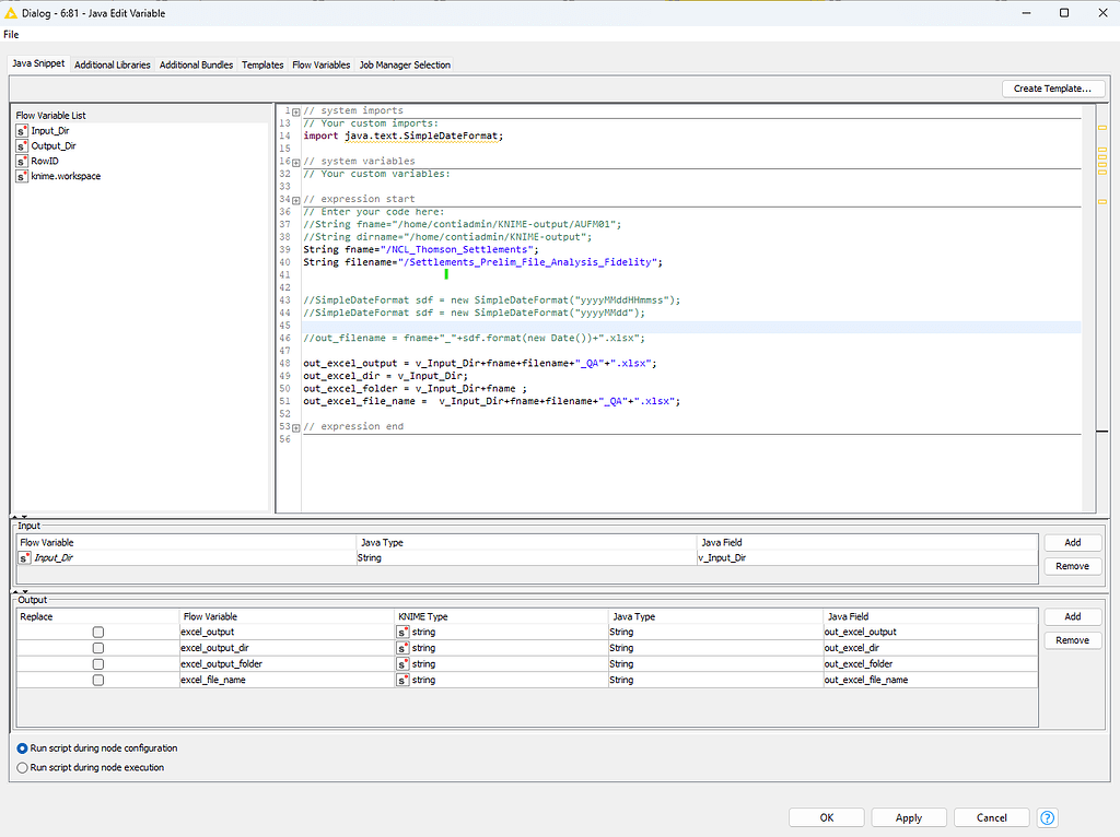 Edit Path in Java Edit Variable - KNIME Analytics Platform - KNIME ...