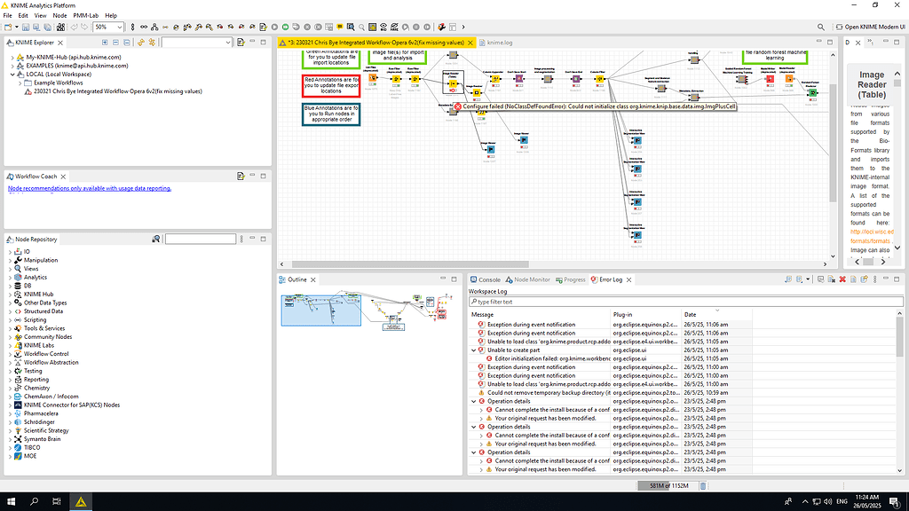 ERROR Image Reader (Table) 3:1211 Configure failed ...