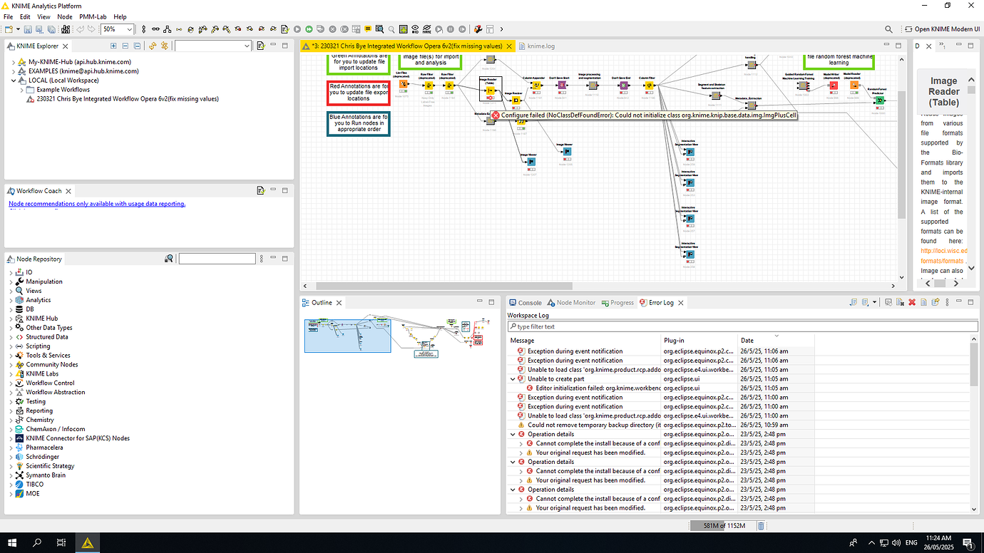ERROR Image Reader (Table) 3:1211 Configure failed ...