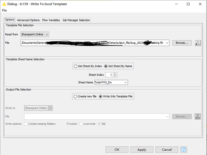 Write to Excel template Node error message - KNIME Analytics Platform ...