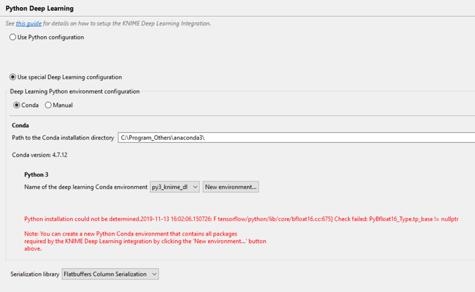 Problem With Setting A Python Deep Learning Environment - Knime Extensions  - Knime Community Forum