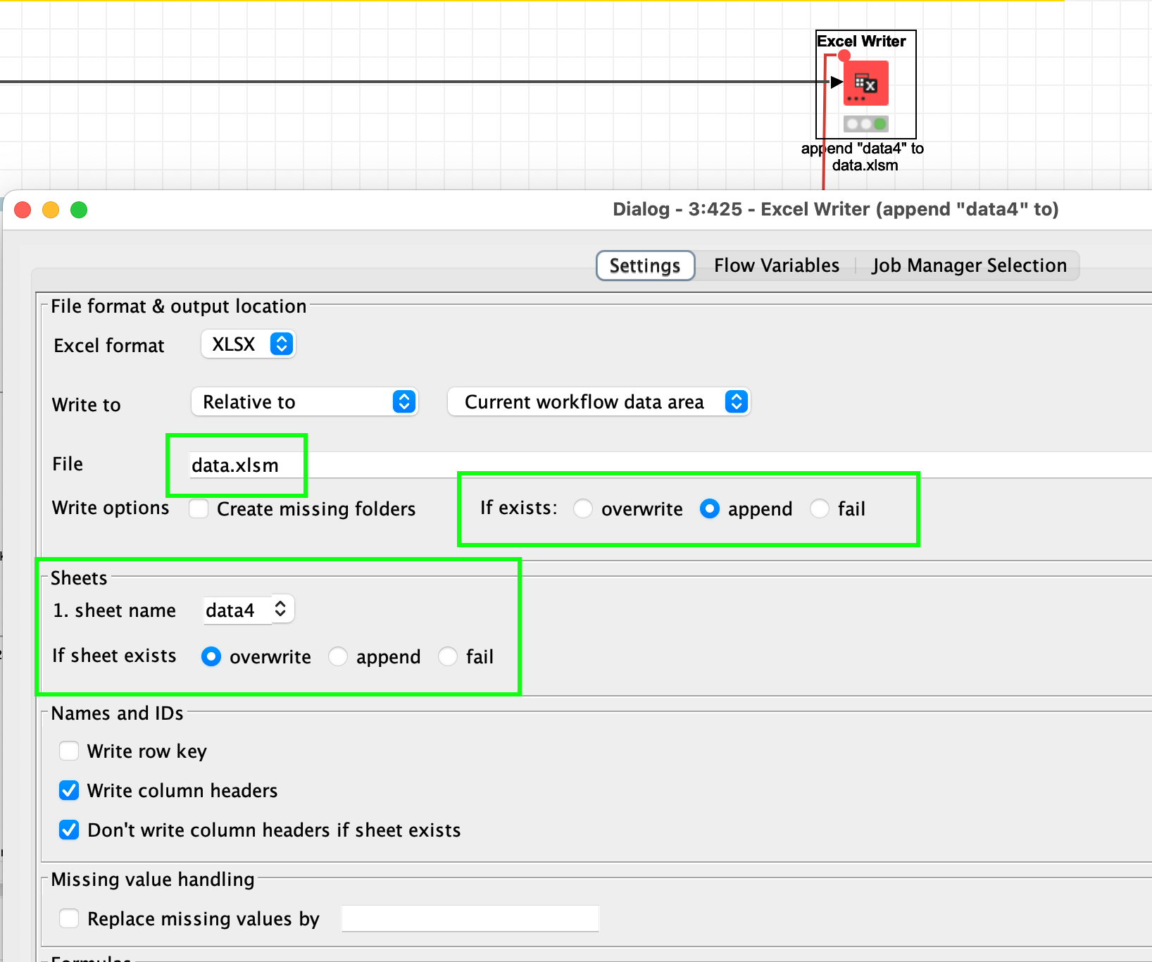 Can not update xlsm file in the Business Hub workflow - KNIME Business ...