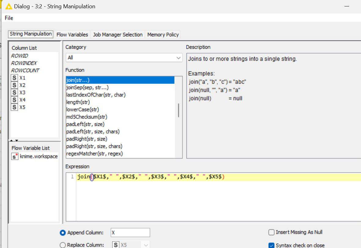 Text is distrubted in multiple excel cells knime analytics platform
