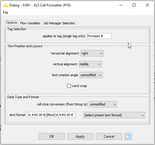 XLS Cell Formatter