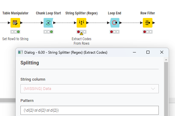 String Splitter (Regex) is missing Data