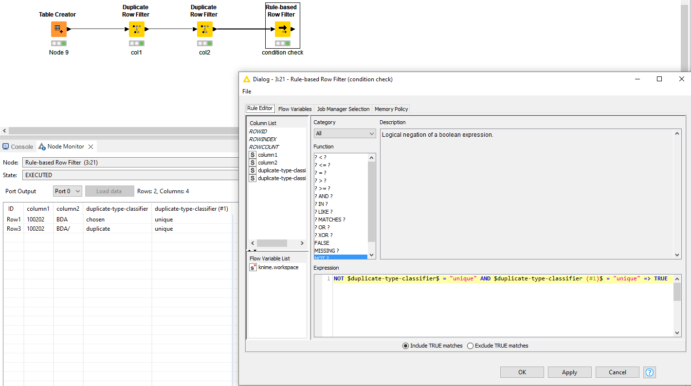 Remove unique value from column - KNIME Analytics Platform - KNIME  Community Forum