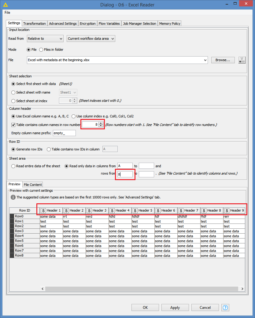 How to make 1st row as a Column headers KNIME Analytics Platform