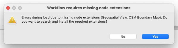 Error message when loading spatial workflow