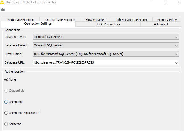 DB Connector to SQL Server not working KNIME Analytics Platform