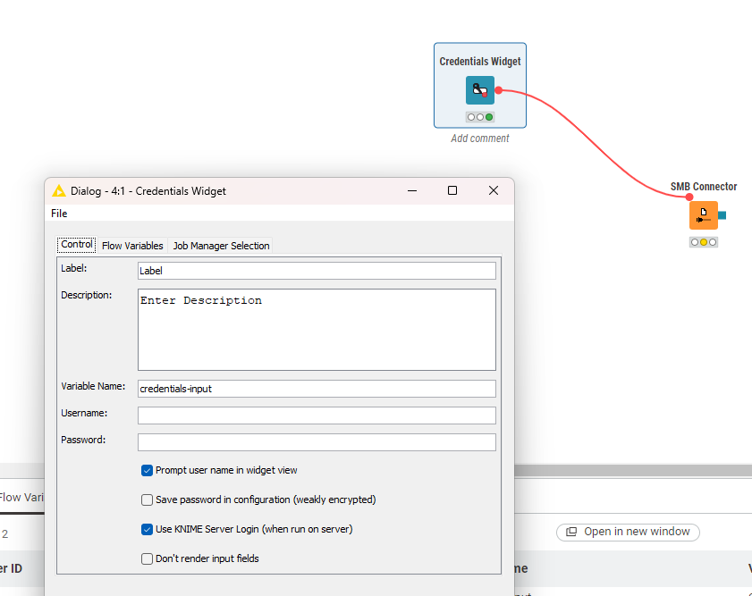 Credential Widget: Prompt user mane in widget view doesnt work - KNIME ...