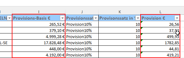Excel-Tabelle-Ausgabe