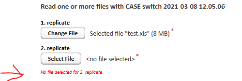 Read one or more files case switch